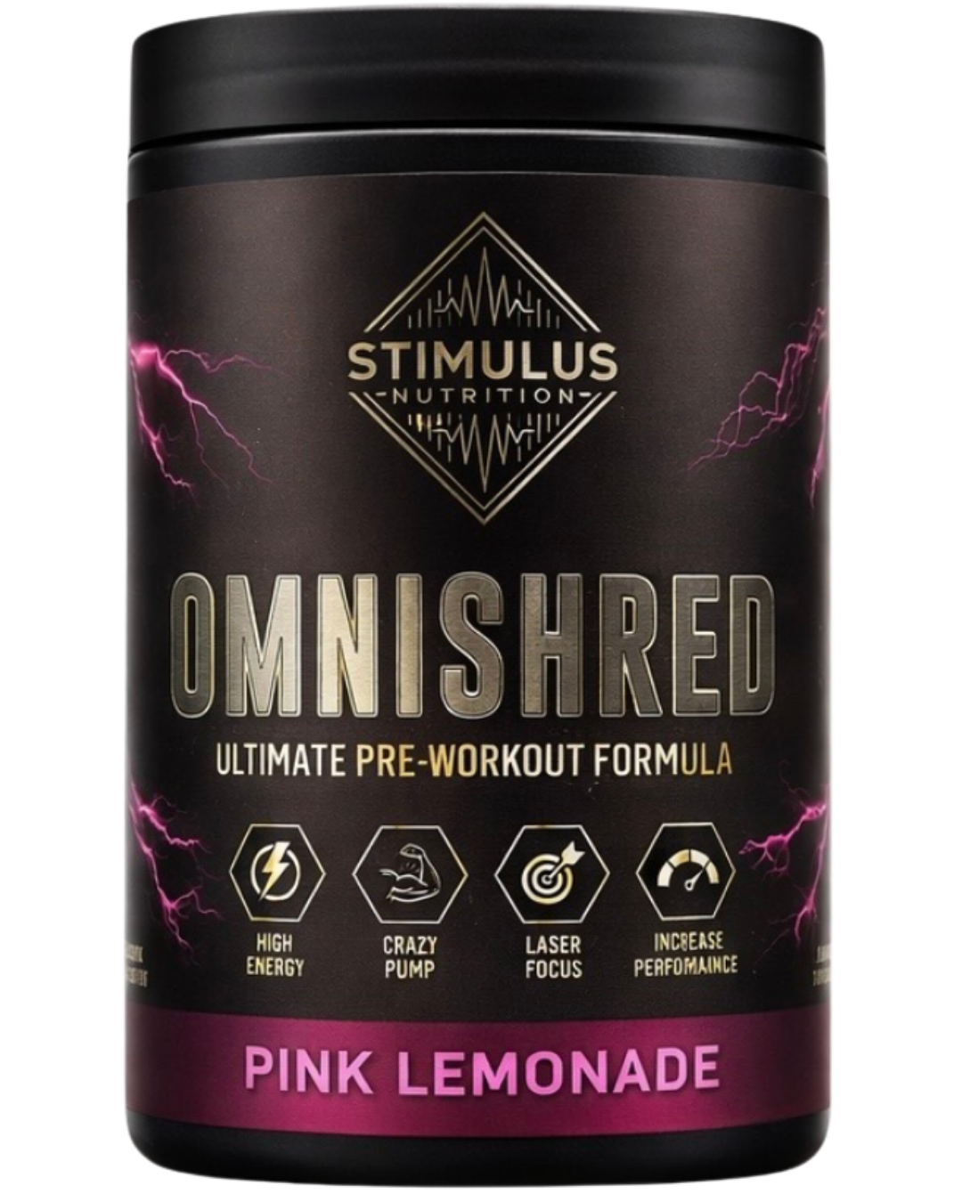 OMNISHRED Pre-Workout — Pink Lemonade, 720g tub